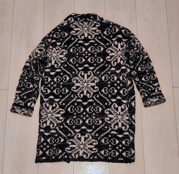 Cardigan pulover lung elegant cu paiete