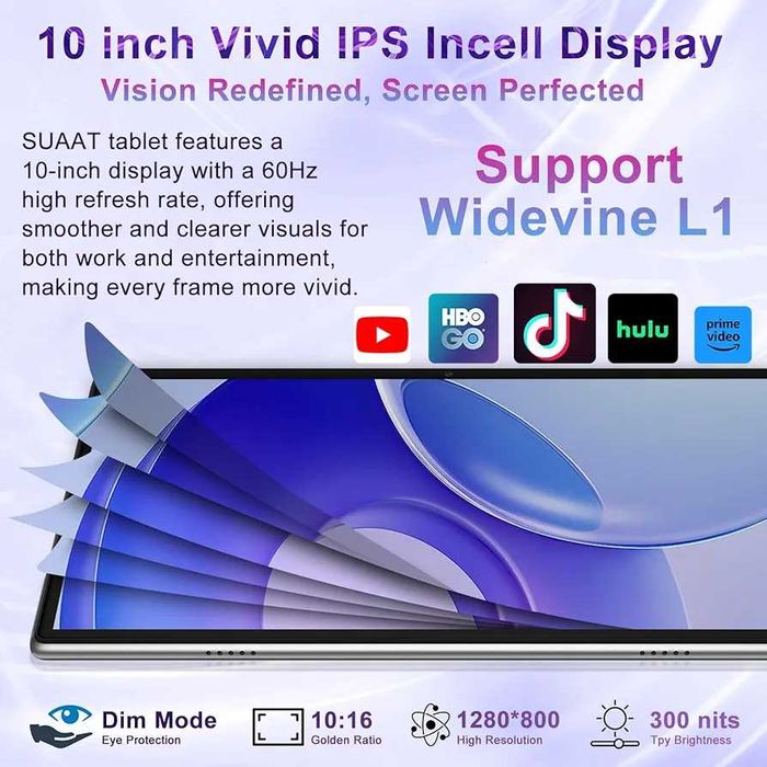 Запечатан таблет SUAAT S3 10 инча – Android 15, 30GB RAM, 64GB...