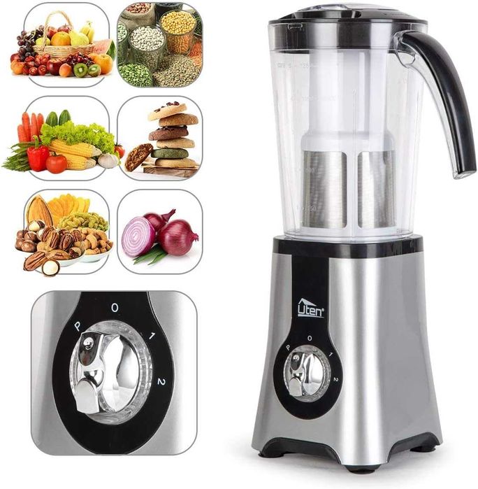 Блендер с кана, Uten Smoothie Blender 1.25L, 5в1 многофункционален