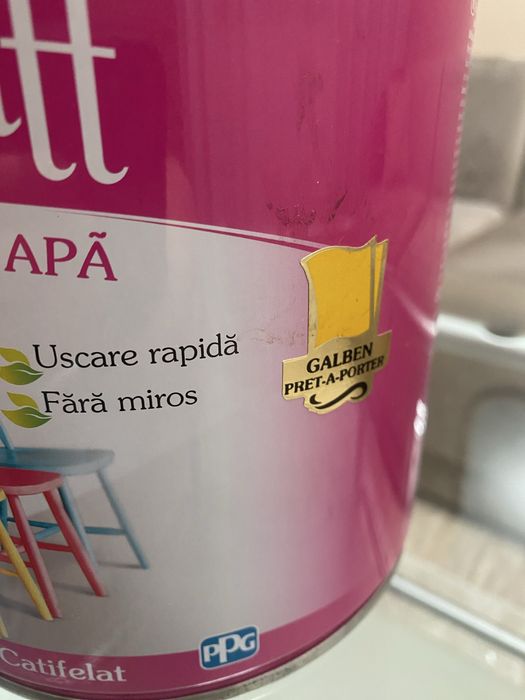 Vopsea Oskar Aqua Matt, Galben pret-a-porter, 2.5 L