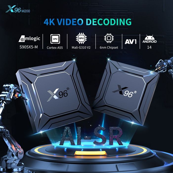 TV BOX X96 M200 Android 14,S905X5M,Gigabit LAN