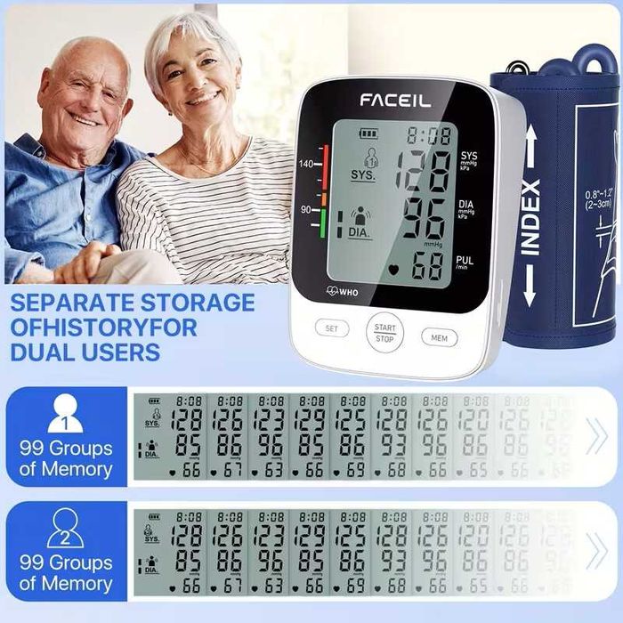 Автоматичен апарат за измерване на кръвно налягане – голям дисплей