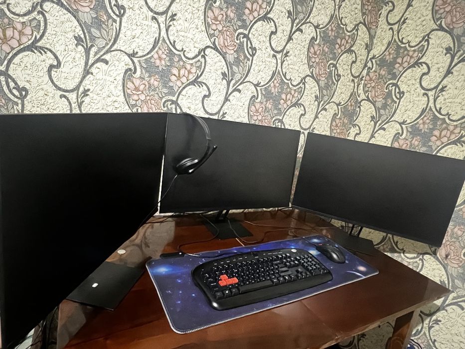Игровой ПК + 3 монитора 27" (готовый рабочий сетап)