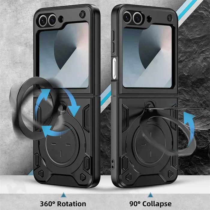 Черен магнитен калъф за Samsung Galaxy Z Flip 6