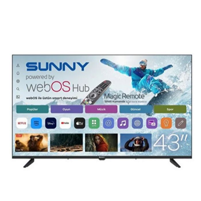 Телевизор Sunny SN43FPRL-W02S – 43" LED Smart TV с WebOS, Wi-Fi и DVB-