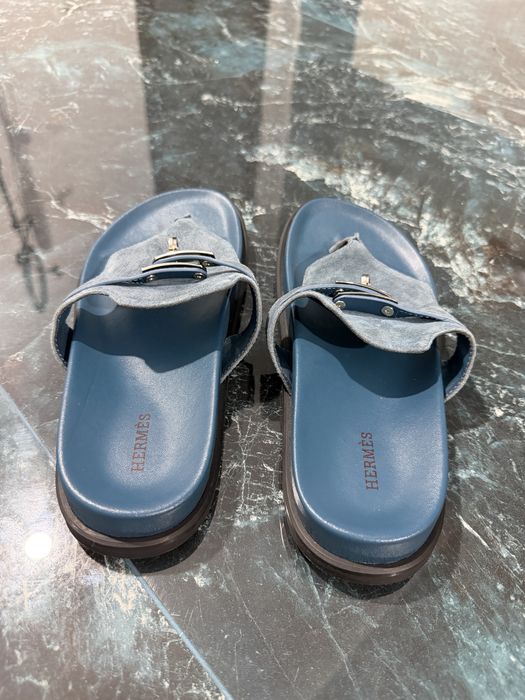 Hermes Empire Sandals in Suede Goatskin