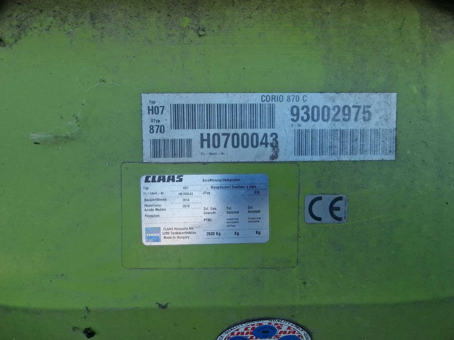 Heder porumb CLAAS CORIO 870 C | 8 randuri | 2018 | Doar 350 ha