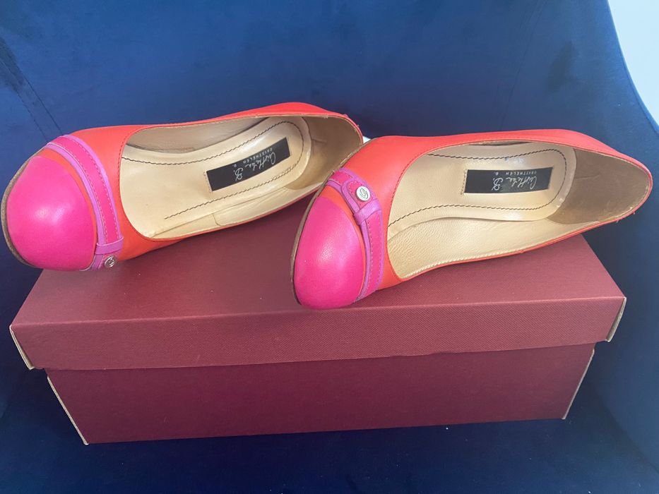 Pantofi Musette roz corai piele 36 toc 9