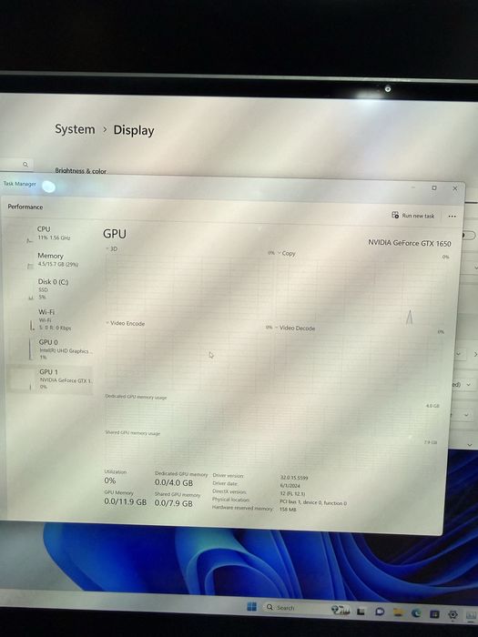 Dell XPS 15 i7 9gen ecran 4k nVidia 1650 4g