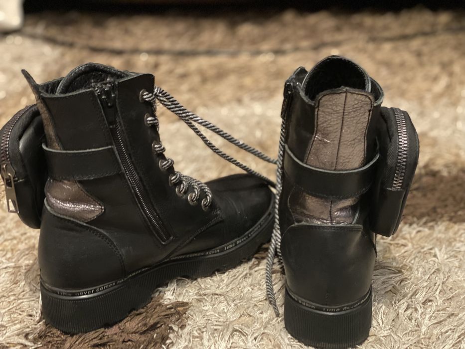 Зимнии ботинки  кожаные на девочку!