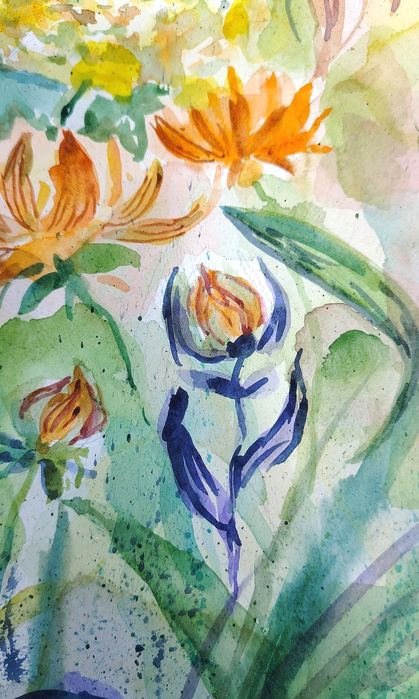 Картина акварелью. Цветы.