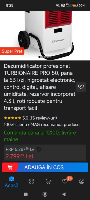 Dezumidificator profesional 50 L/zi