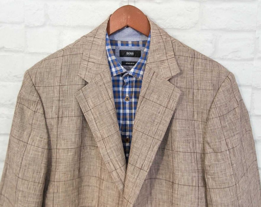 HUGO BOSS 100% Лен Оригинално мъжко сако размер 52