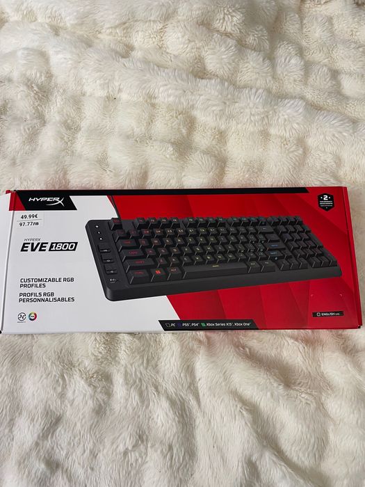 Гейминг клавиатура HyperX - Eve 1800, RGB, черна