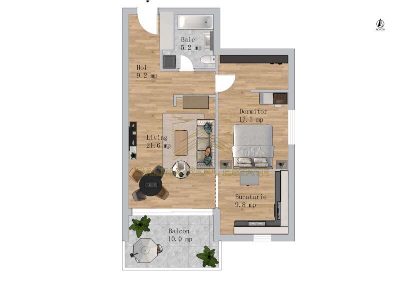 De Vanzare - 2 Camere + Terasa 12 mp