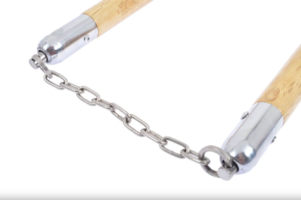 Nunceag / nunchucku, lemn, 31 cm, bej