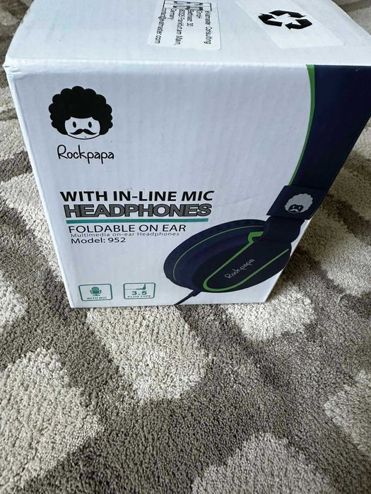 Слушалки , Headphones ROCKPAPA , Foldeble On Ear , With Line Mic
