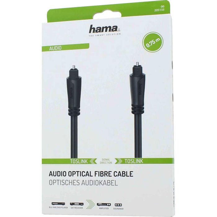 Cablu audio optic HAMA 205133, 0.75m, negru