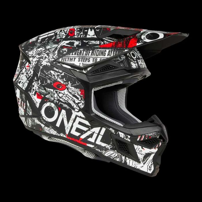 Мотокрос каска O'NEAL 3SERIES ATTACK Black/White V.25