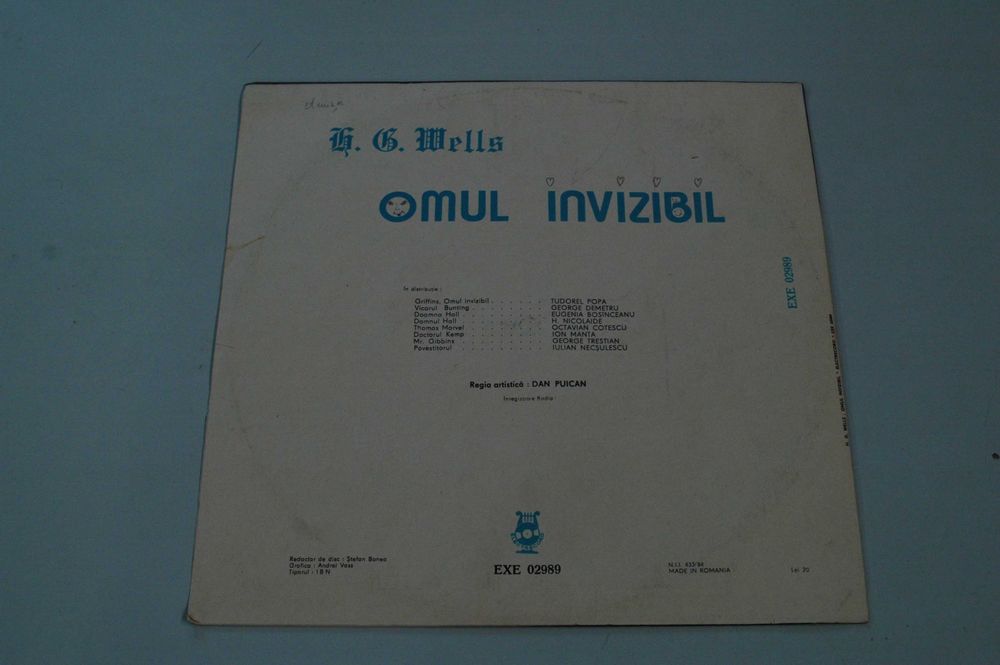 Teatru radiofonic "Omul invizibil" - vinil Electrecord