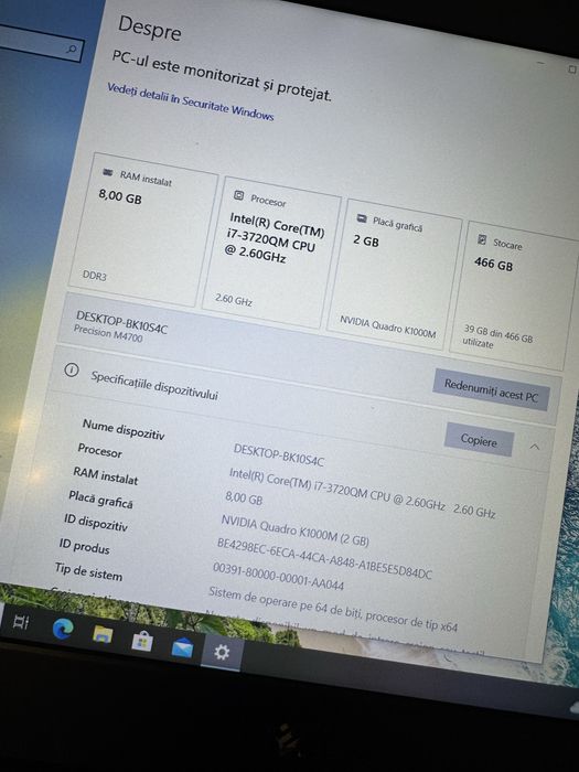 Laptop  dell precision M4700 i7-3720QM