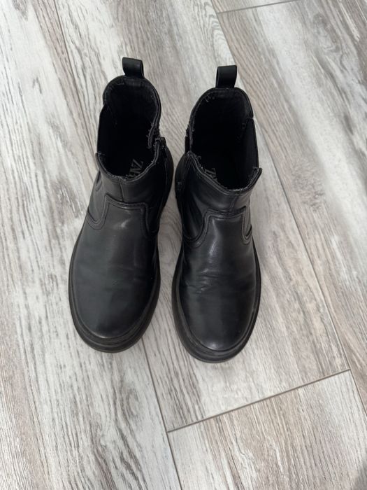 Сапоги дет зара кожаные