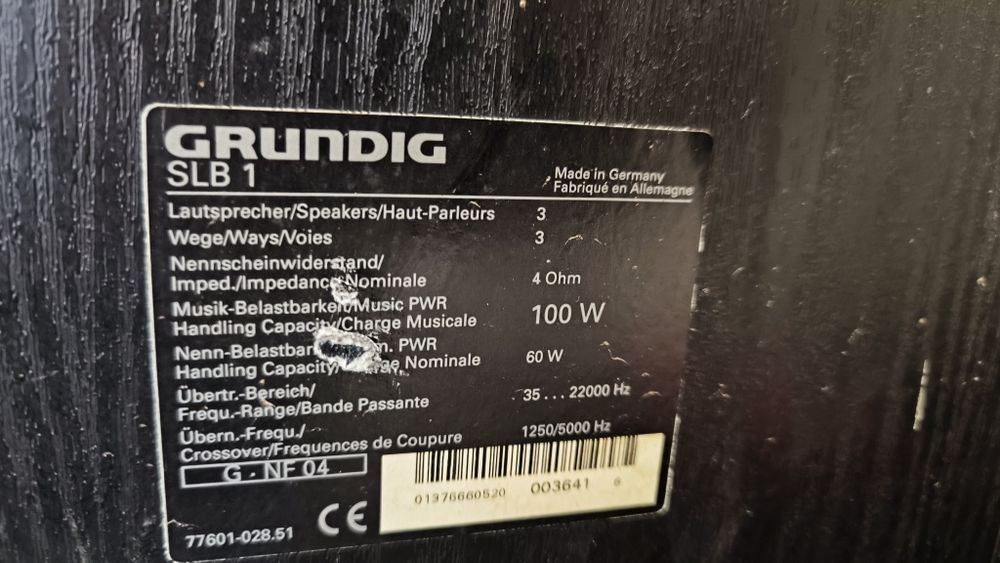 Boxe MARI Grundig SLB1 pe 3 cai, 4 ohmi 60-100W RMS