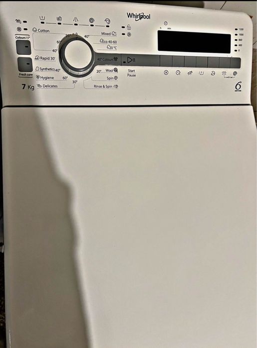 Пералня Whirlpool – горно зареждане, 7 кг, 6th Sense.