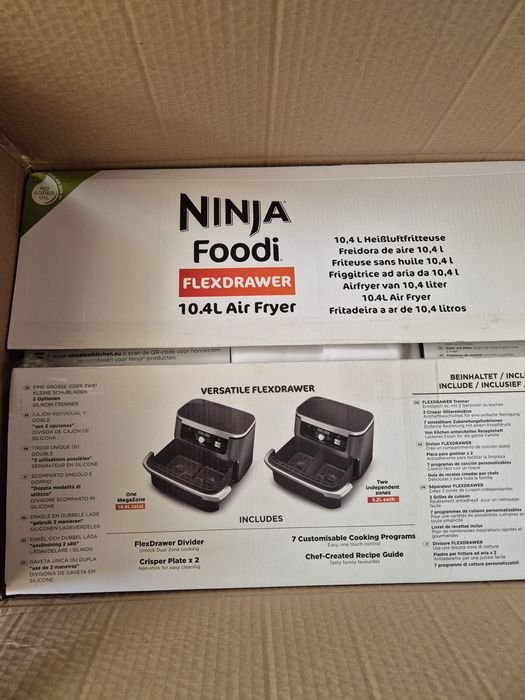 Friteuza cu aer cald Airfryer Ninja Flex Drawer AF500EU, 2470 W, 10.4 L