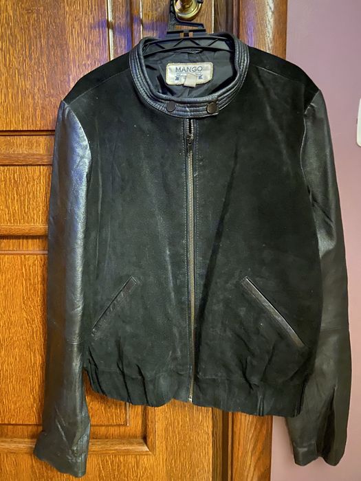 Geaca de piele Mango neagra