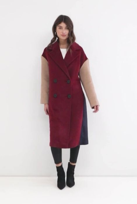 Елегантно дамско палто ASOS трицветно