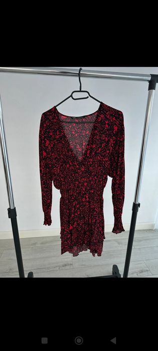 Rochie Zara roșu/negru ,mărimea XS(34)