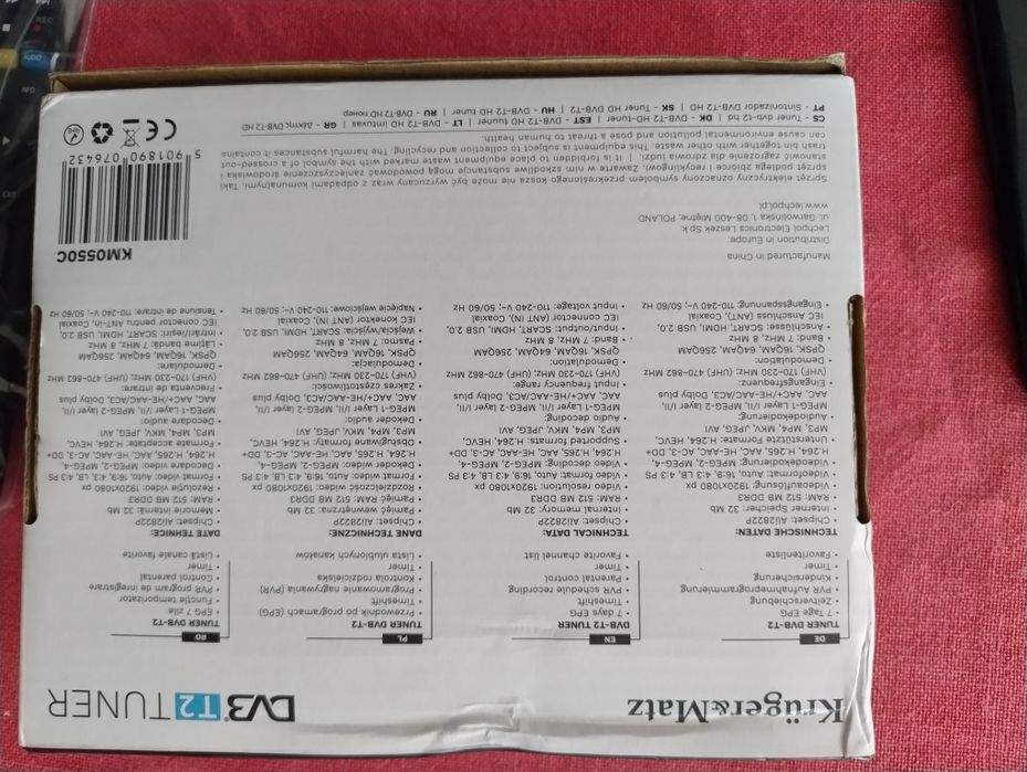 Tuner TV DVB-T2 (neutilizat)