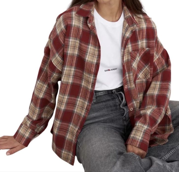 Женская рубашка в клетку