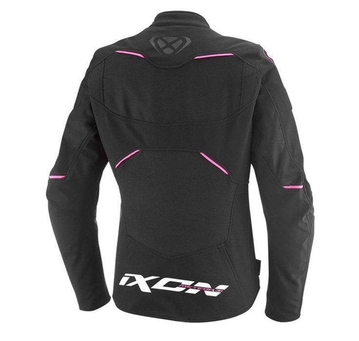 Geaca dama Racing/Roadster Ixon Meteor 31 LS negru/alb/roz moto