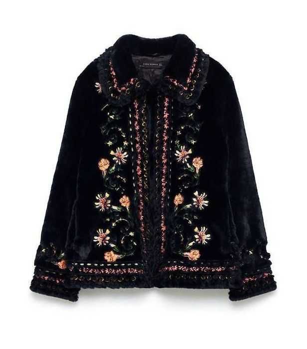 Haina, jacheta neagra de dama cu broderie traditionala, nr. 36