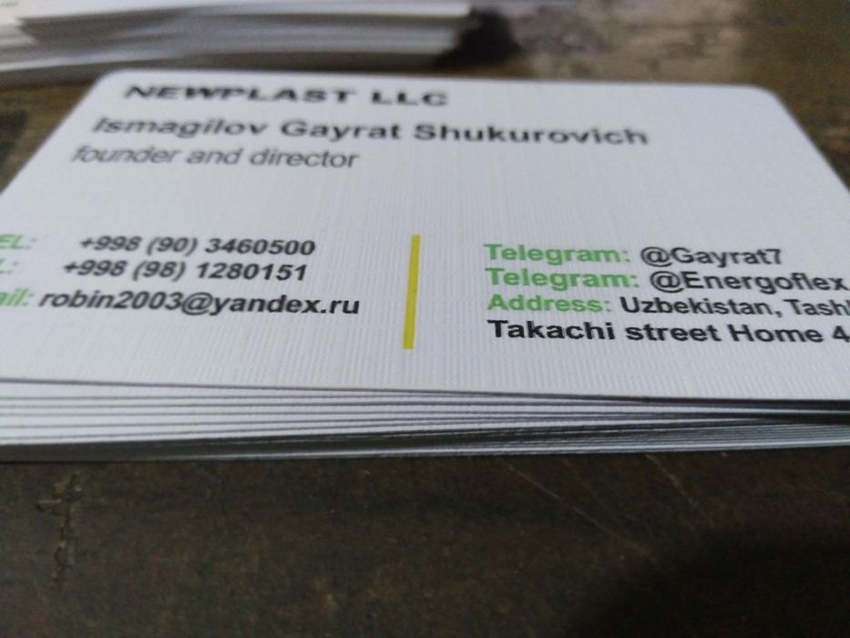 Blaknot va ruchka vizitka pechat