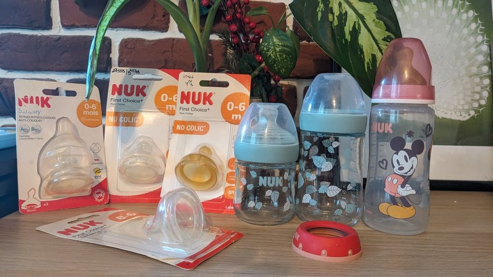 Стъклени шишета NUK и нови биберони