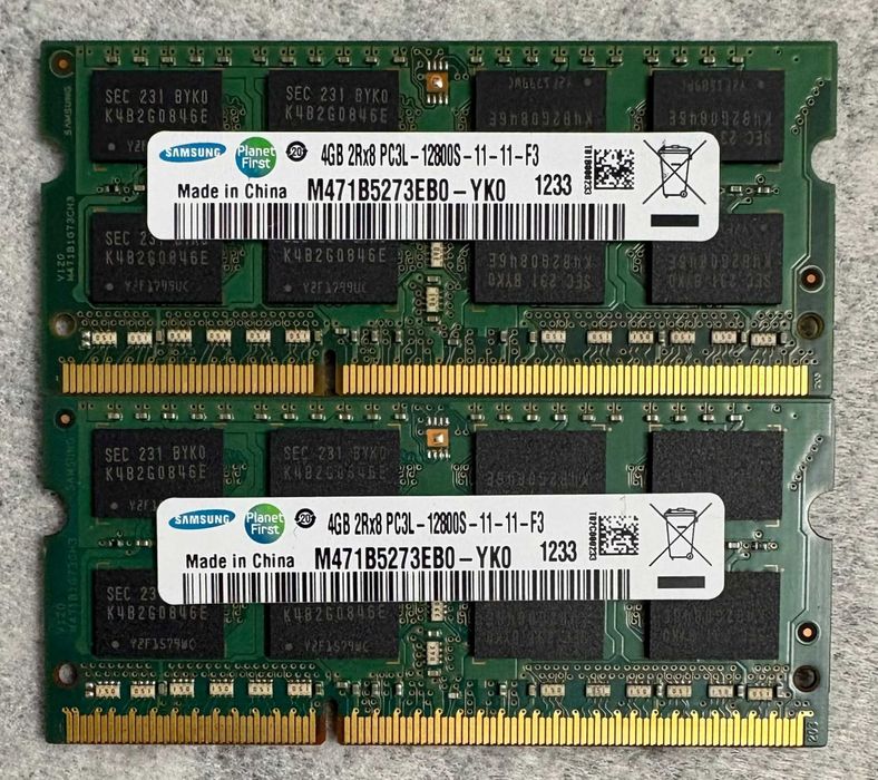 Kit Memorie RAM Laptop Samsung 8GB DDR3L (2x4GB) 1600MHz PC3L - 12800S + Modul 4GB