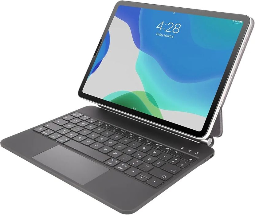 Tastatura Rii Air cu touchpad, Bluetooth si prindere magnetica pentru iPad Pro 11 si iPad Air 6/5/4.