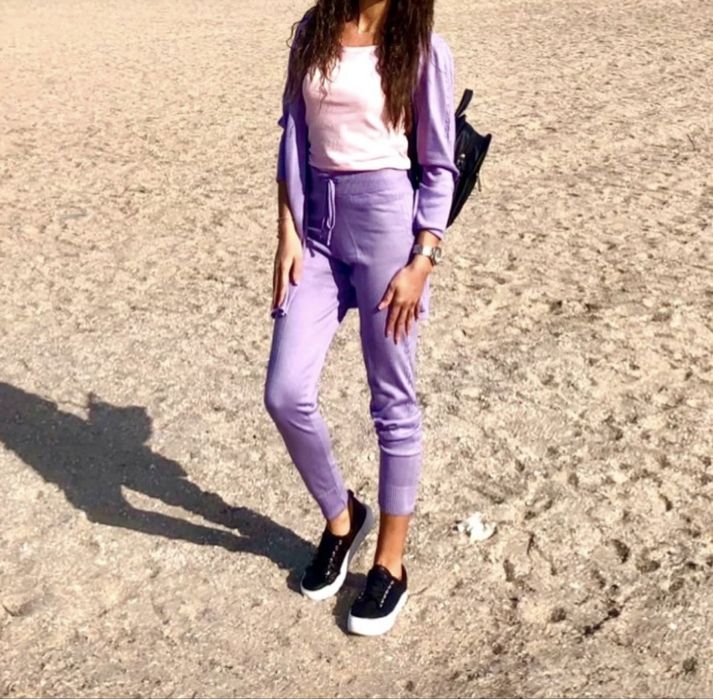 Compleu/set 3 piese pantaloni+cardigan+maiou S
