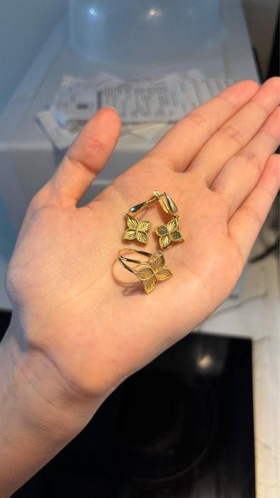 Золотой комплект  Van Cleef проба 585