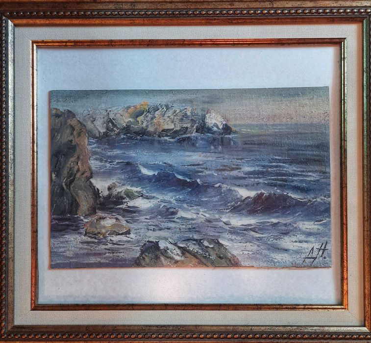 Стара картина Море на худ.Димо Николов1898-1984