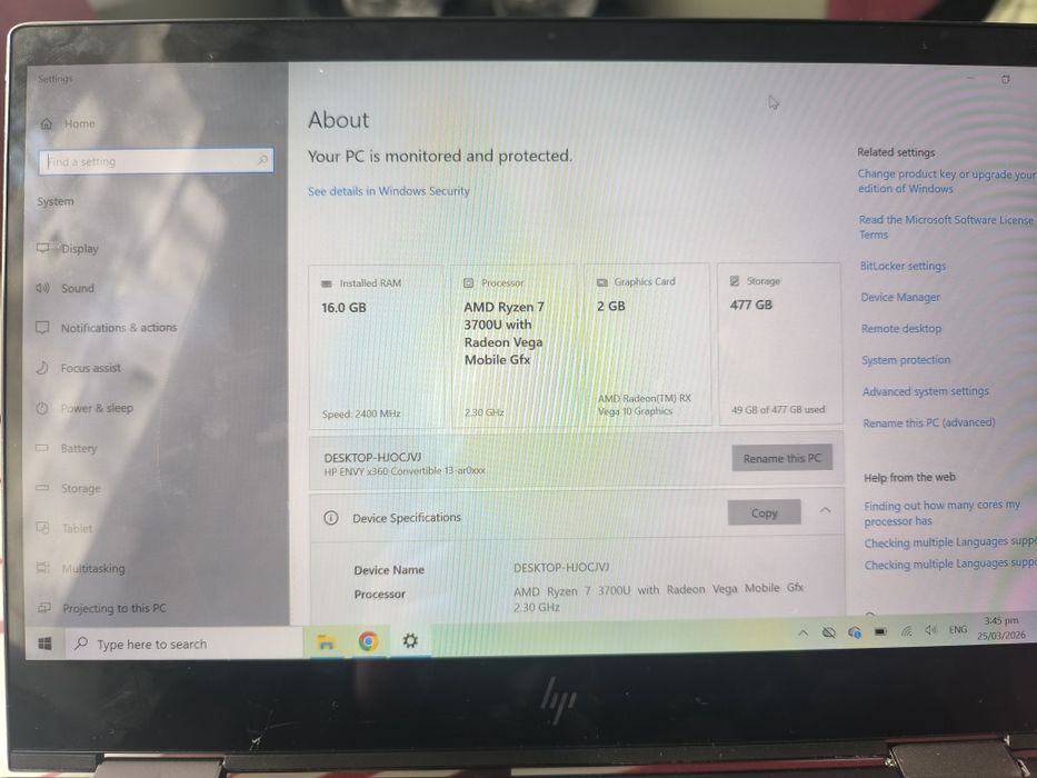Laptop HP Envy x360 | Ryzen 7 | 16GB RAM | 512GB SSD