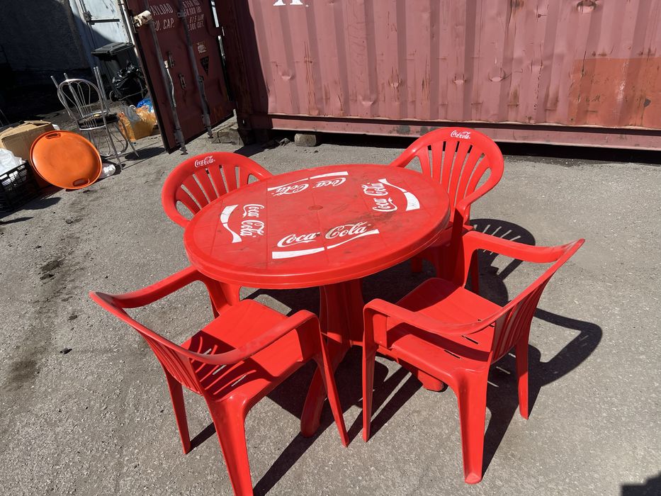 Стол + 4 стула Coca-Cola (комплект для кафе / дачи)