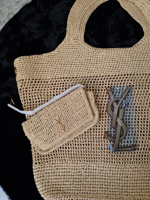 Saint Laurent Icare in Raffia