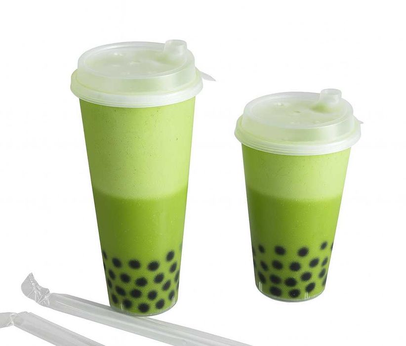 Стакан для бабл ти и лимонада 500 и 700 мл и трубочки