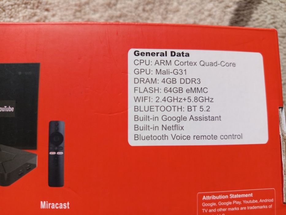 Tv box Q5 android  4 64gb. va x96 bu