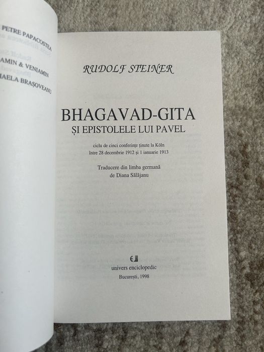 Carte Bhagavad-Gita și Epistolele lui Pavel - Rudolf Steiner (Univers Enciclopedic)