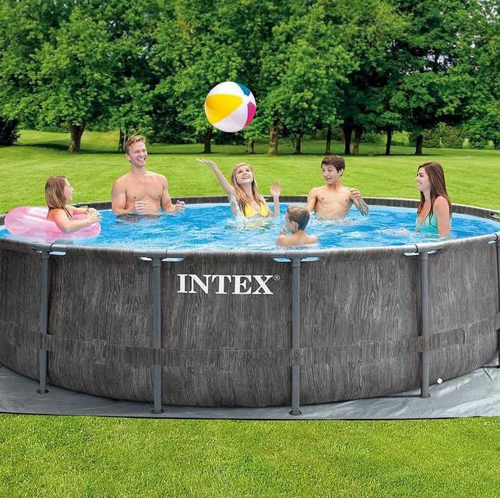 Сглобяем басейн Intex Greywood Prism Frame, кръгъл, Ø457 x 122 см